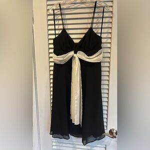 Connected Apparel Strapless Black and White Dress